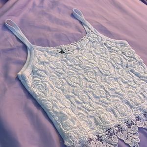 Vintage white lace tank top, not see through, willing to negotiate